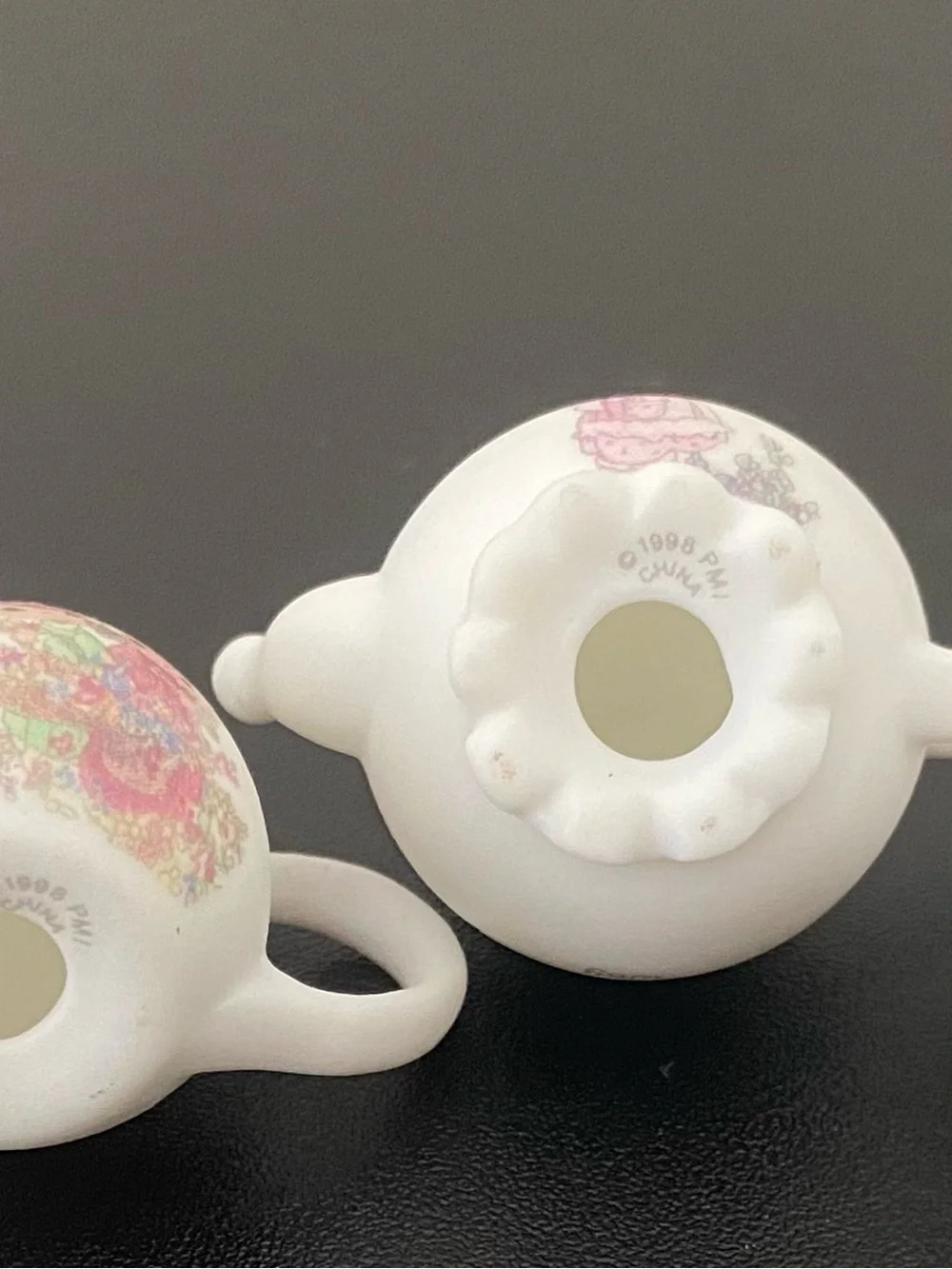 Precious Moments White Porcelain Mini Tea Set with Pink Accents